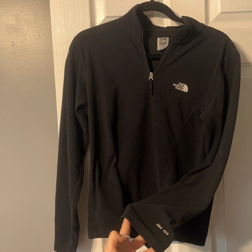 The North Face Black Quarter Zip Fleece TKA 100